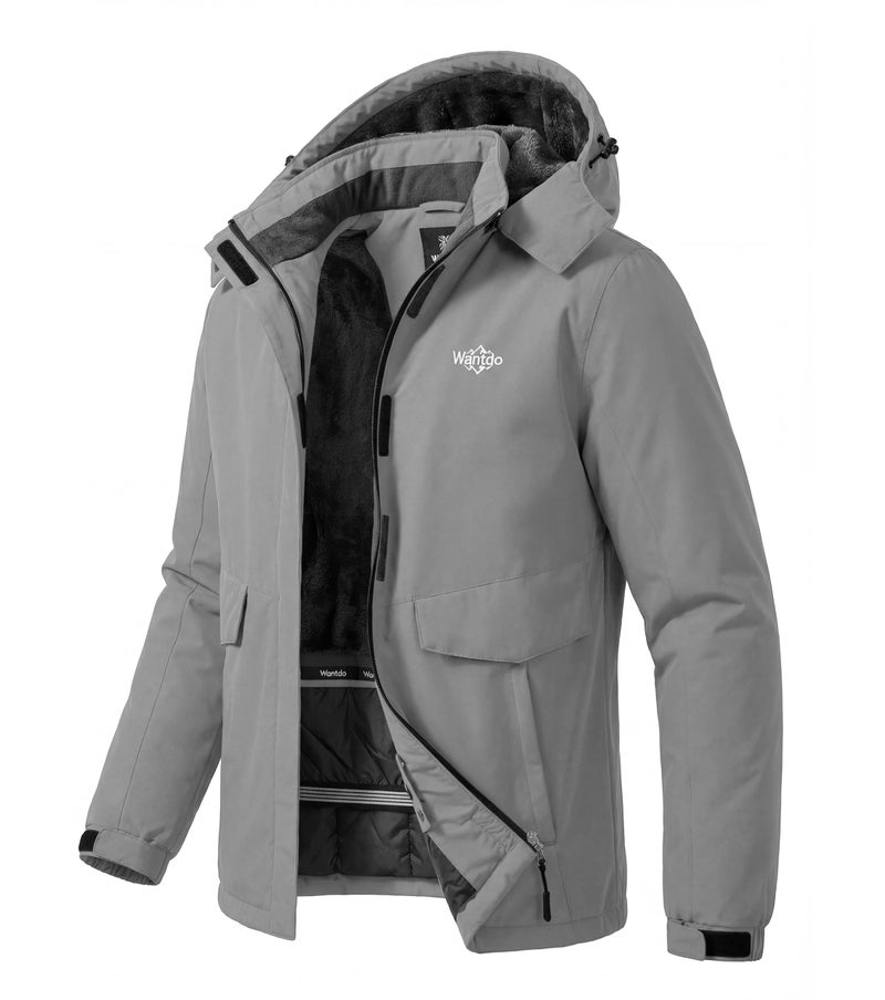 wantdo Women's Insulated Snowboarding Jacket Windproof Ski Coat Waterproof Winter Jacket Gray L - Image 1